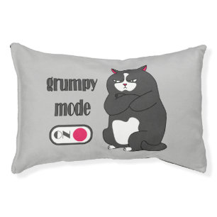 Grumpy mode on funny fat cat   pet bed