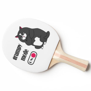 Grumpy mode on funny fat cat   ping pong paddle