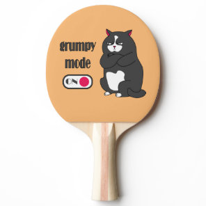 Grumpy mode on funny fat cat  ping pong paddle