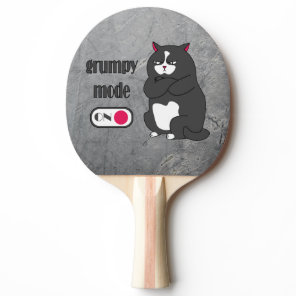 Grumpy mode on funny fat cat   ping pong paddle