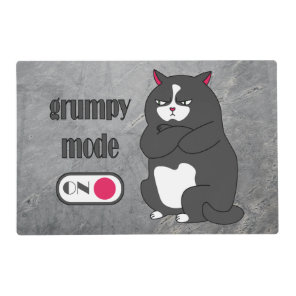 Grumpy mode on funny fat cat placemat