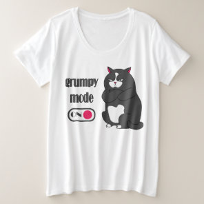 Grumpy mode on funny fat cat  plus size T-Shirt