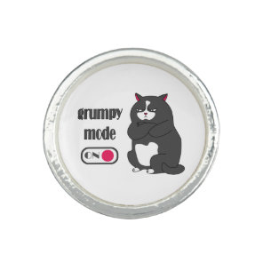 Grumpy mode on funny fat cat ring