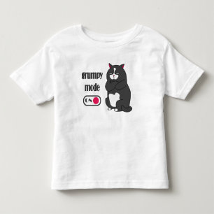 Grumpy mode on funny fat cat toddler t-shirt