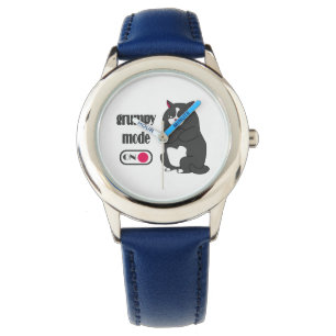 Grumpy mode on funny fat cat watch