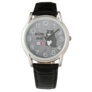 Grumpy mode on funny fat cat watch