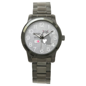 Grumpy mode on funny fat cat watch