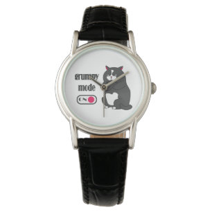 Grumpy mode on funny fat cat watch