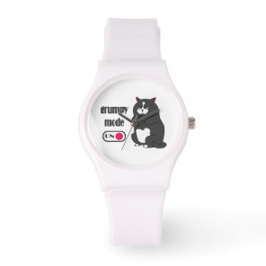 Grumpy mode on funny fat cat watch