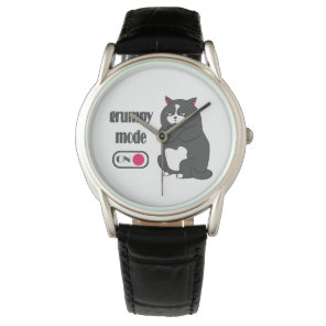 Grumpy mode on funny fat cat watch