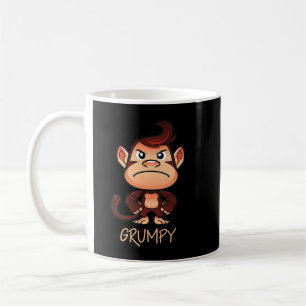 Grumpy Monkey Meme Aesthetic Bad Mood chimpanzee P Coffee Mug