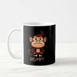 Grumpy Monkey Meme Aesthetic Bad Mood chimpanzee P Coffee Mug
