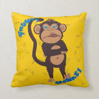 Grumpy Monkey Throw Pillow