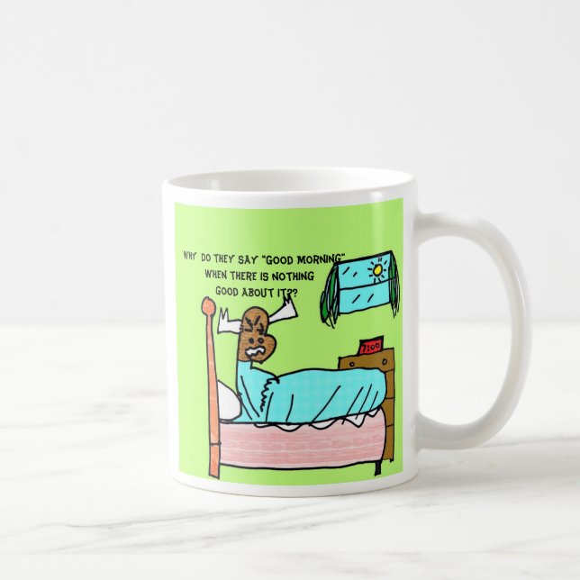 Grumpy  Moose "Good Morning"Mug - Customized Coffee Mug (Right)