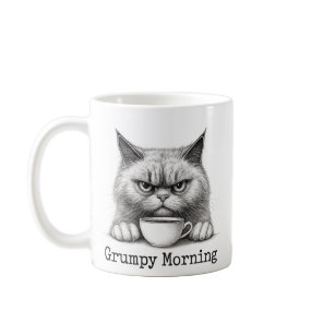 Grumpy Morning Cat Coffee Mug