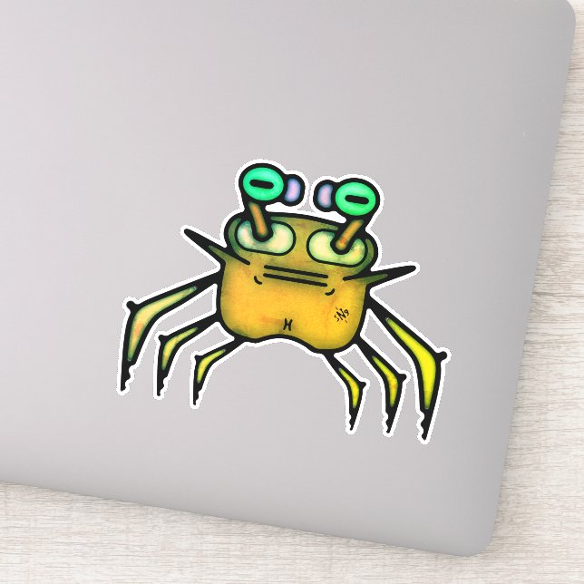 Grumpy odd crab v2 sticker (Detail)