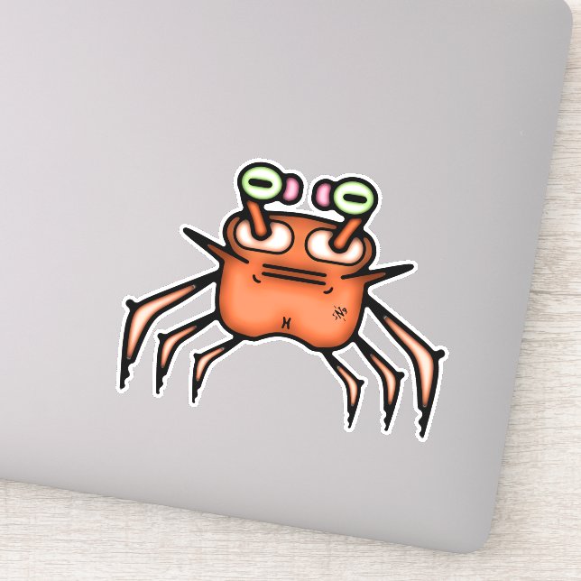 Grumpy odd crab v3-1 sticker (Detail)