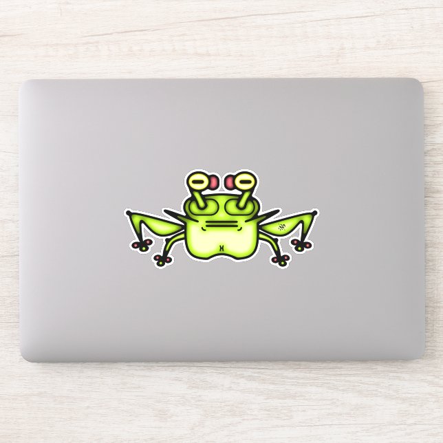 Grumpy odd frog toad v2 sticker (Computer)