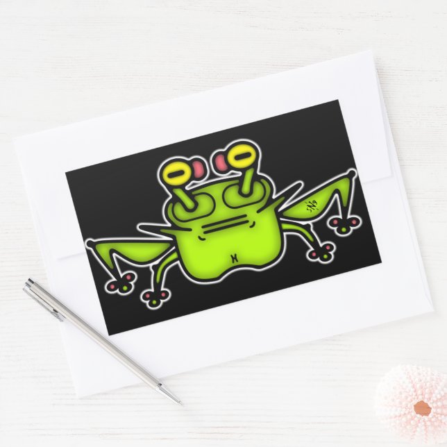 Grumpy odd frog toad v3-1 rectangular sticker (Envelope)