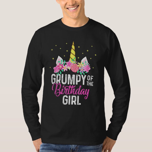 Grumpy Of The Birthday Girl Unicorn Girls Family M T-Shirt (Front)