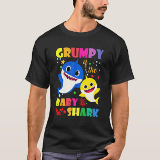 Grumpy Of The Birthday Shark Dad Mom Matching Fami T-Shirt