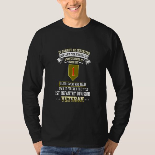 Grumpy Old 1st Infantry Division Veteran Day Milit T_Shirt