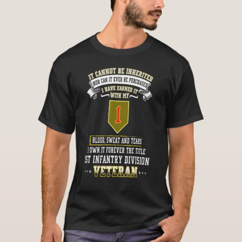 Grumpy Old 1st Infantry Division Veteran Day Milit T_Shirt