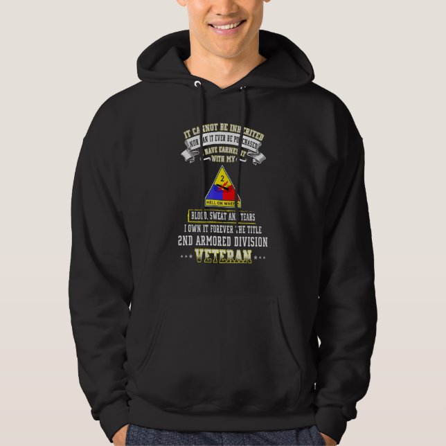 Grumpy Old 2nd Armored Division Veteran Father Day Hoodie (Front)