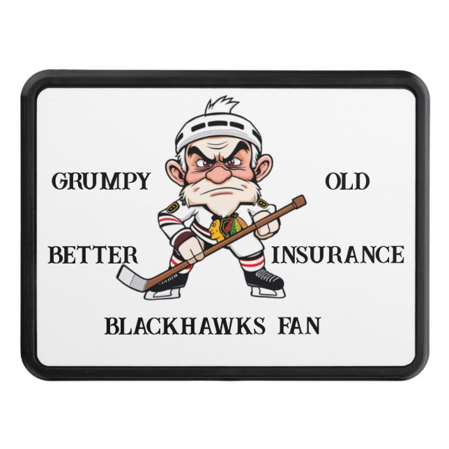 Grumpy Old Blackhawks Fan Hitch Cover (Front)