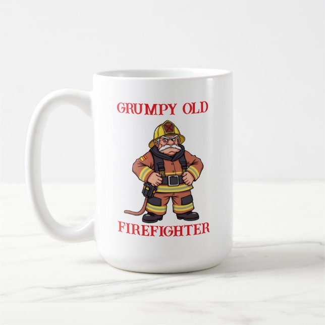 Grumpy Old Firefighter Coffee Mug (Left)