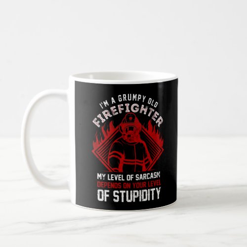 Grumpy Old Firefighter Thin Red Line Coffee Mug