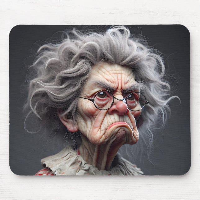 Grumpy Old Lady Mouse Pad (Front)