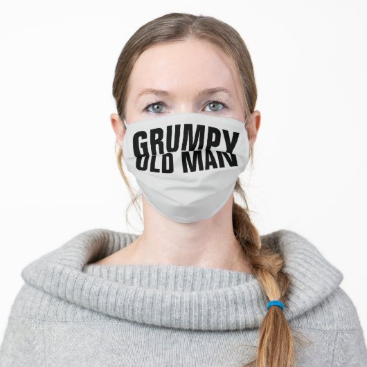 GRUMPY OLD MAN "" BIRTHDAY CLOTH FACE MASK (Worn)