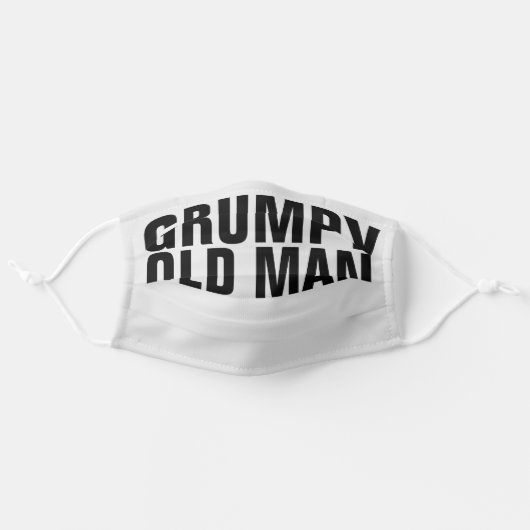 GRUMPY OLD MAN "" BIRTHDAY CLOTH FACE MASK (Front, Unfolded)