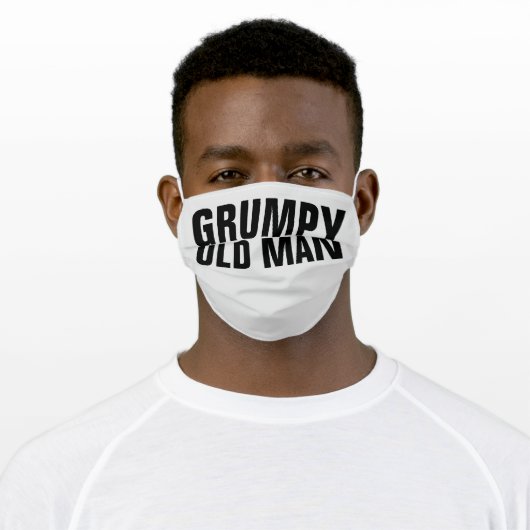 GRUMPY OLD MAN "" BIRTHDAY CLOTH FACE MASK (Worn)