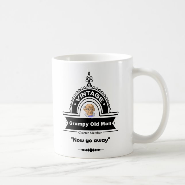 Grumpy Old Man Club Fun "Over the Hill" Coffee Mug (Right)