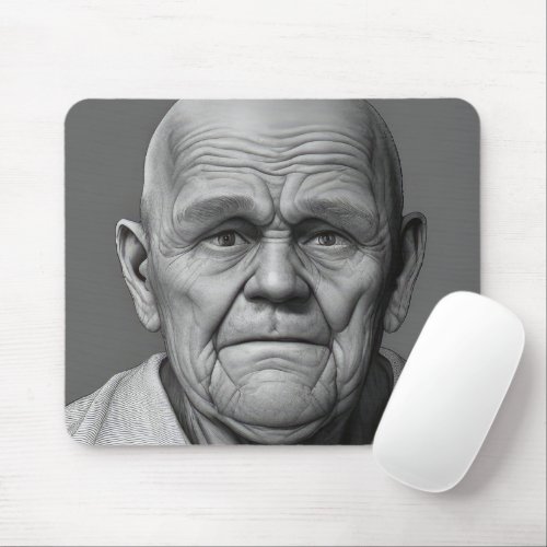 Grumpy Old Man Face  Mouse Pad