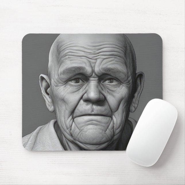 Grumpy Old Man Face  Mouse Pad (With Mouse)