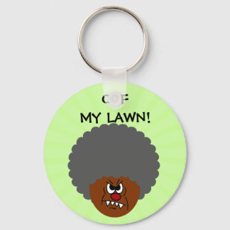 Grumpy Old Man: Hey, you kids get off my lawn! Keychain