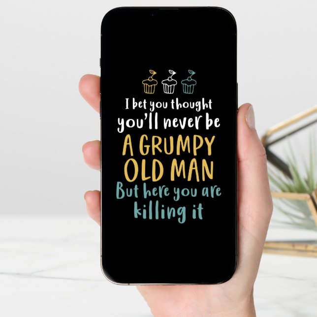 Grumpy Old Man Humorous Joke Funny Birthday Card (Front Digital)