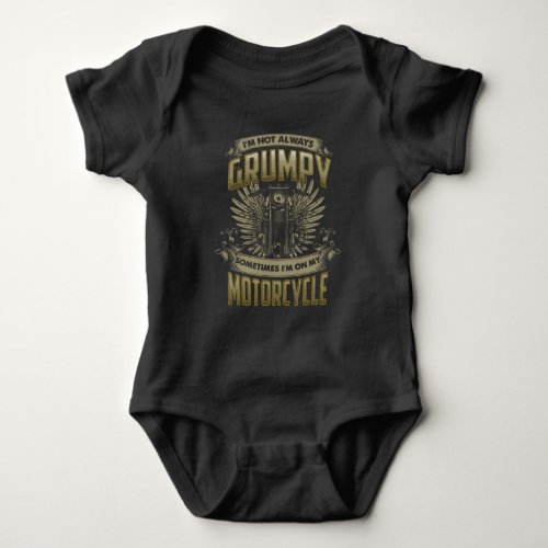 Grumpy Old Motorcycle Rider Sarcastic Biking Dad Baby Bodysuit