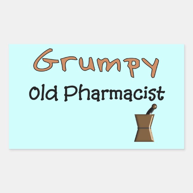Grumpy Old Pharmacist T-Shirts and Gifts Rectangular Sticker (Front)