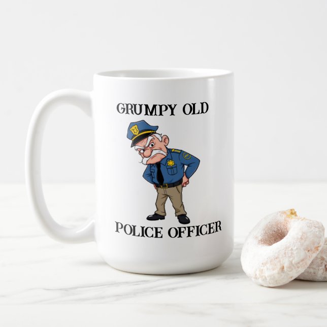 Grumpy Old Police Officer Coffee Mug (With Donut)