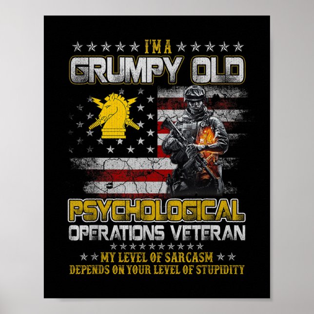 Grumpy Old Psychological Operations Veteran Father Poster (Front)
