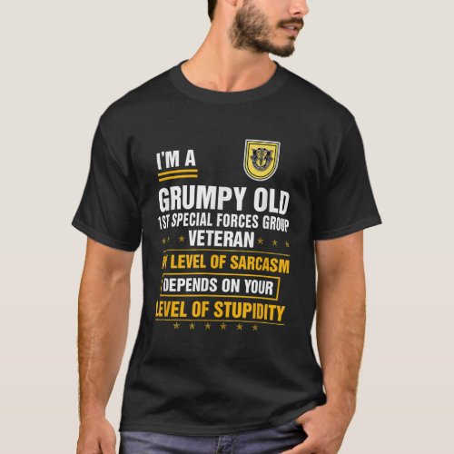 Grumpy Old st Special Forces Group Veteran Father  T_Shirt