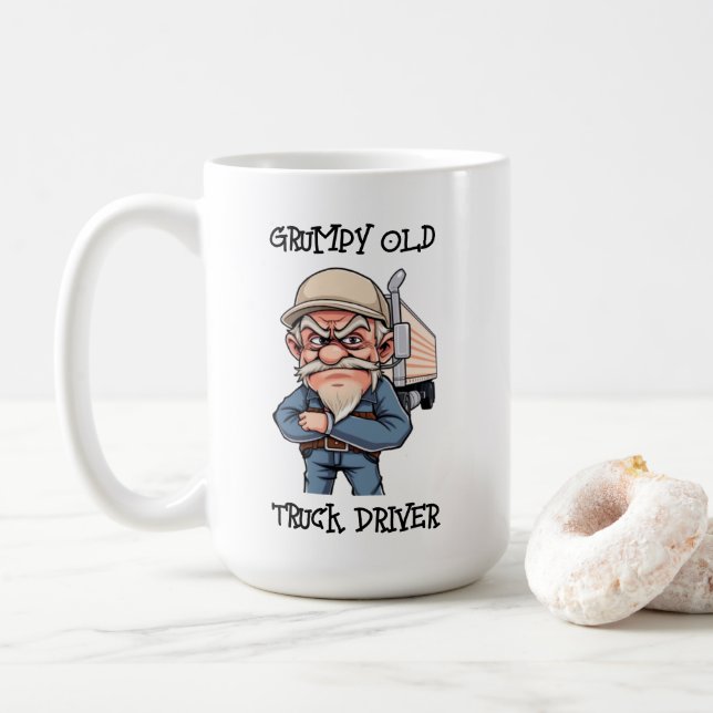 Grumpy Old Truck Driver Coffee Mug (With Donut)