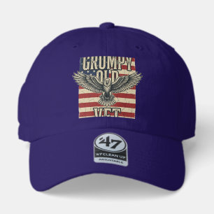 Grumpy Old Vet Patriotic Eagle Flag Shirt Design 47 Brand Hat