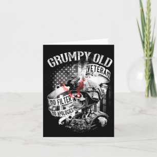 Grumpy Old Veteran Funny Patriotic Military Humor Card