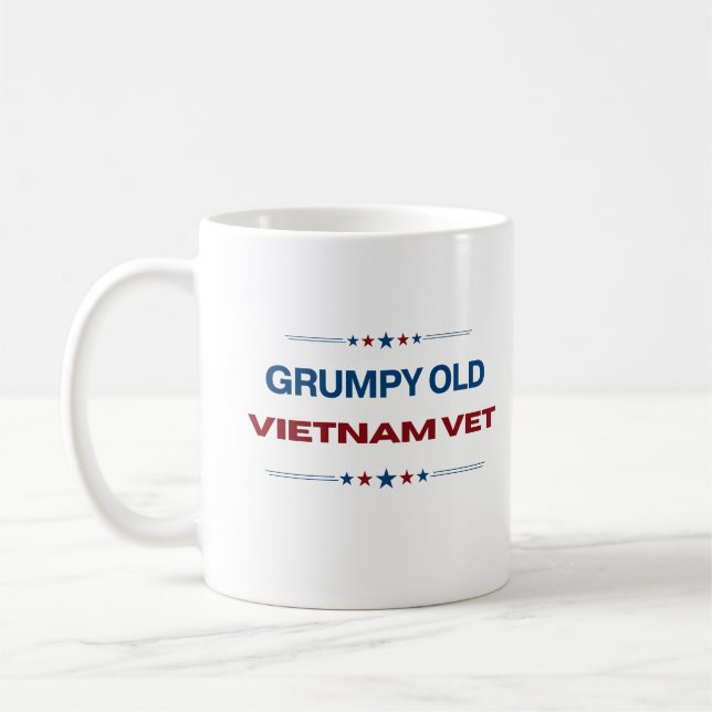 Grumpy Old Vietnam Vet Funny Retired US Veteran Coffee Mug (Left)