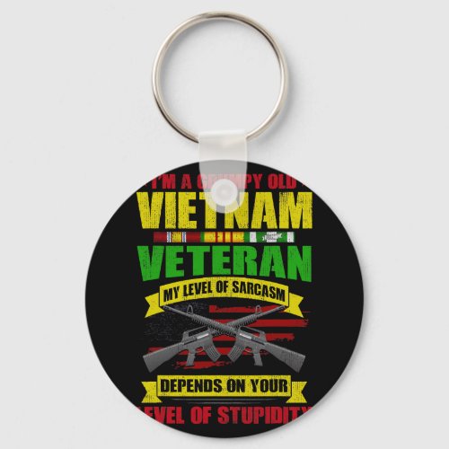 Grumpy Old Vietnam Veteran 212 Keychain